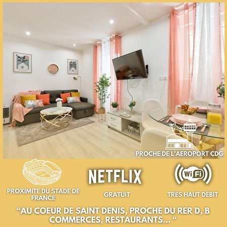 Le Nid Douillet Appartement Confortable A 5 Min Du Stade De France Et Proche De L'Aeroport Cdg Saint-Denis  Esterno foto