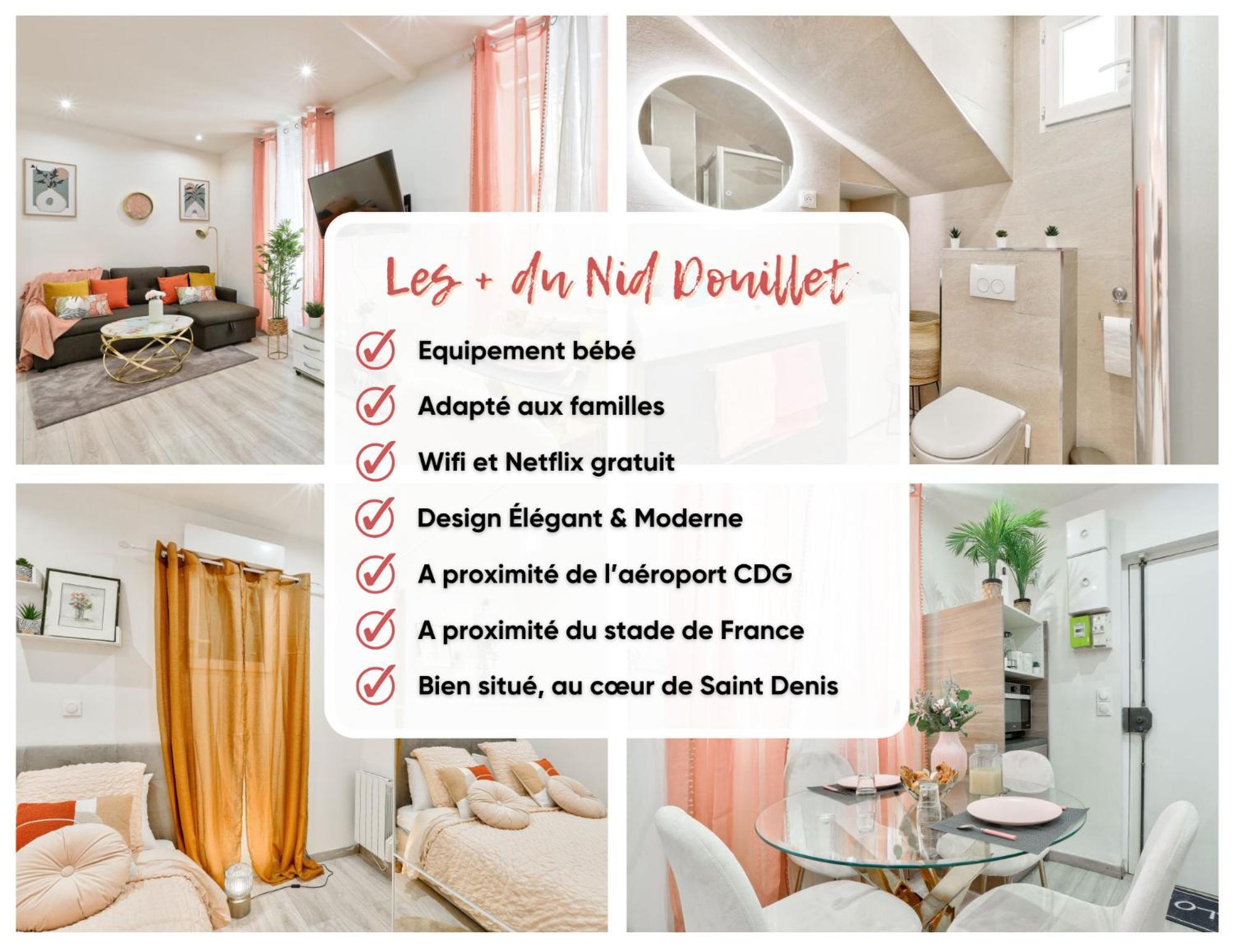 Le Nid Douillet Appartement Confortable A 5 Min Du Stade De France Et Proche De L'Aeroport Cdg Saint-Denis  Esterno foto